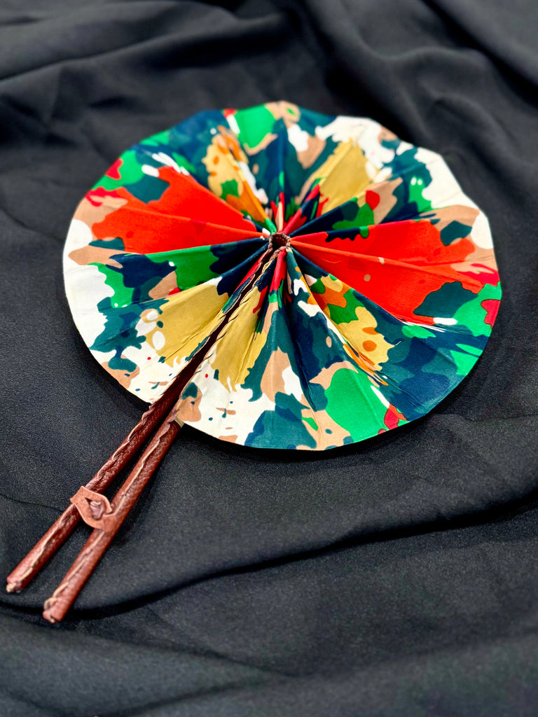 Statement Fan – African Fabric Folding Fan