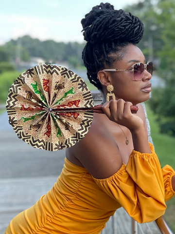 Statement Fan – African Fabric Folding Fan
