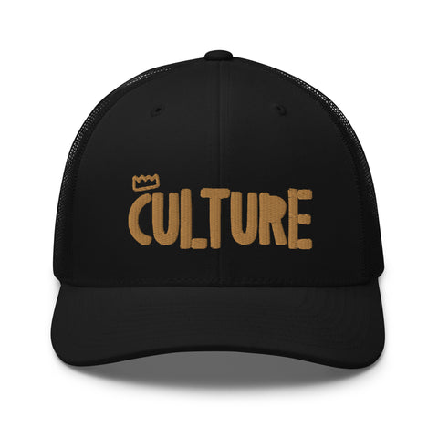 Golden Crowned Culture Trucker Cap