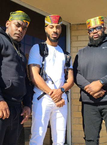 Handmade African Print Crown Kufi Cap